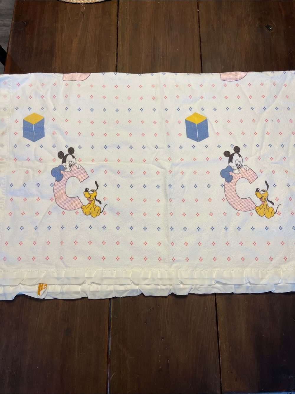 Vintage Dundee Disney Baby ABC/Mickey & Minnie Blanket